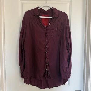 Johnny Was Pete & Greta Silk Oversized Button Down Shirt